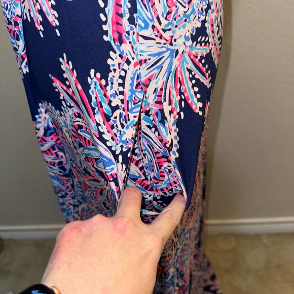 NWT Lilly Pulitzer Maui Miss Shell Blue Oyster Bay Sleeveless Maxi Dress 10 - Picture 6 of 17